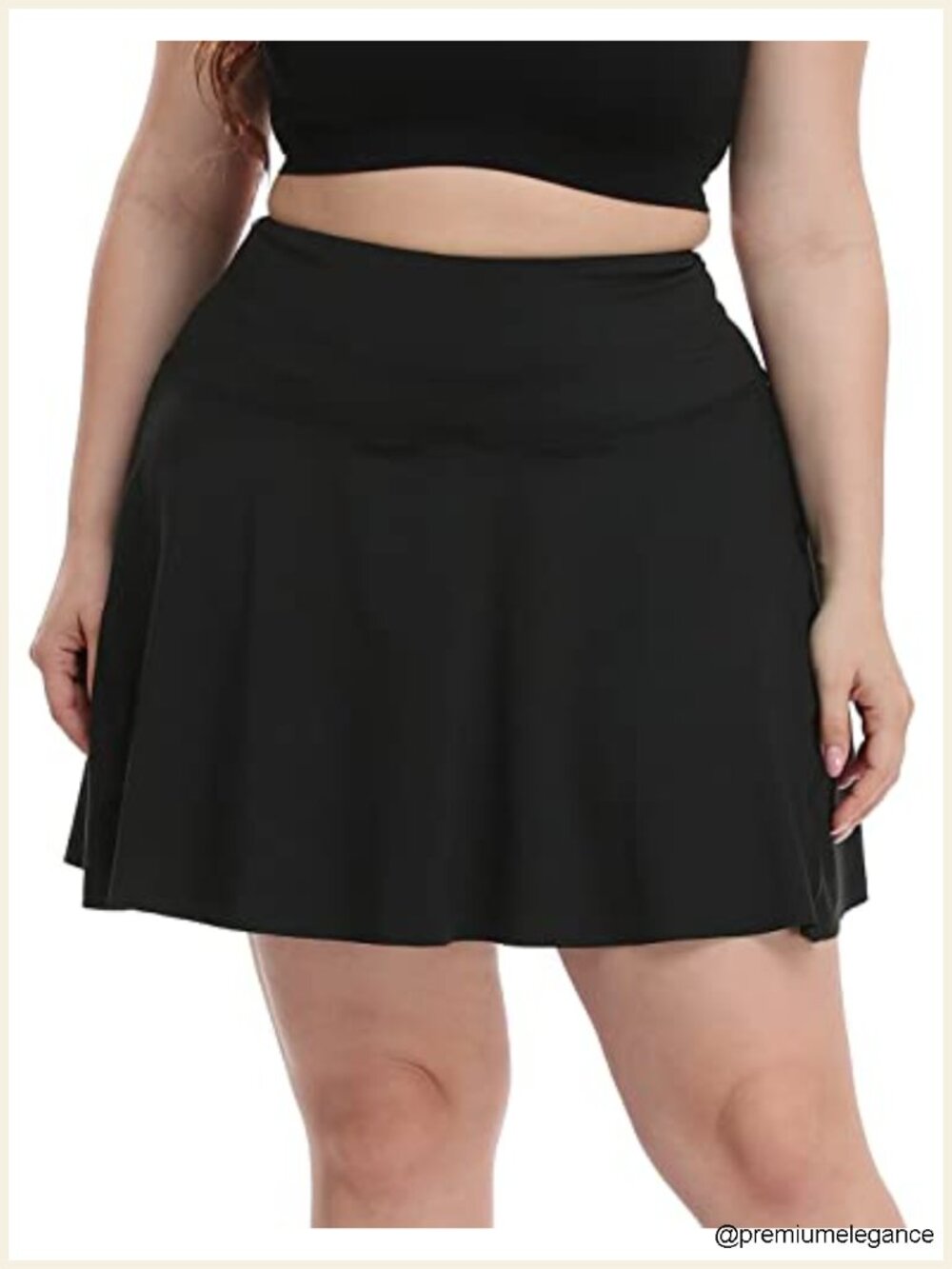 Plus Size Pleated Tennis Skort with Built-in Shorts UPF 50